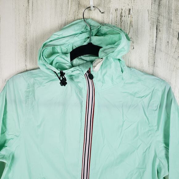 NWOT Peekaboo Beans Mint Green Full Zip Windbreaker Jacket Unisex Size XS - Picture 2 of 12